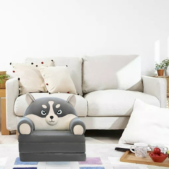 Huhuzaio Seat Cushion Plush Foldable Kids Sofa Backrest Armchair 2 In 1 Foldable Children Sofa Cute Lazy Sofa Children Flip Sofa Bed For Living Room Bedroom Without Liner Filler