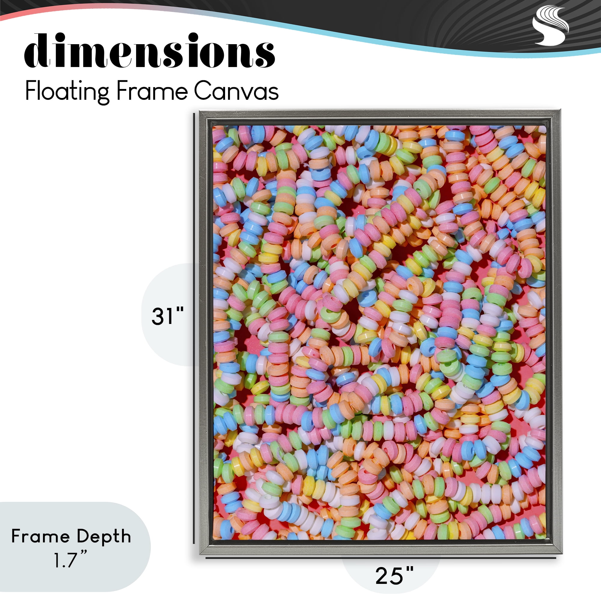 Stupell Industries Pastel Candy Necklace Gray Framed Floater Canvas Wall Art, design by LISH Creative