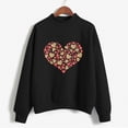 thumbnail image 2 of Gibobby Sudadera Mujer Moda Sudadera de manga larga con cuello redondo de otoño e invierno, sudadera con estampado de amor de Color sólido (Negro, XXL), 2 of 3
