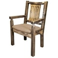 thumbnail image 3 of Homestead Collection Captain's Chair, Stain & Clear Lacquer Finish w/ Upholstered Seat, Buckskin Pattern, 3 of 3