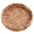 thumbnail image 1 of Cesta de Mimbre Tejida A Mano, Cesta para Frutas, Té, Aperitivos, Pan, Caja Redonda para Guardar Cosméticos, Bandeja de Jacinto de Agua, para Joyas B, 1 of 5