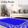 thumbnail image 2 of ODIKA 3'x5' Machine Washable Non-Slip Area Rug, Elegant Floral Swirls With Dancing Accents Design High Traffic Rug with Pad, Blue, 646439, 2 of 8