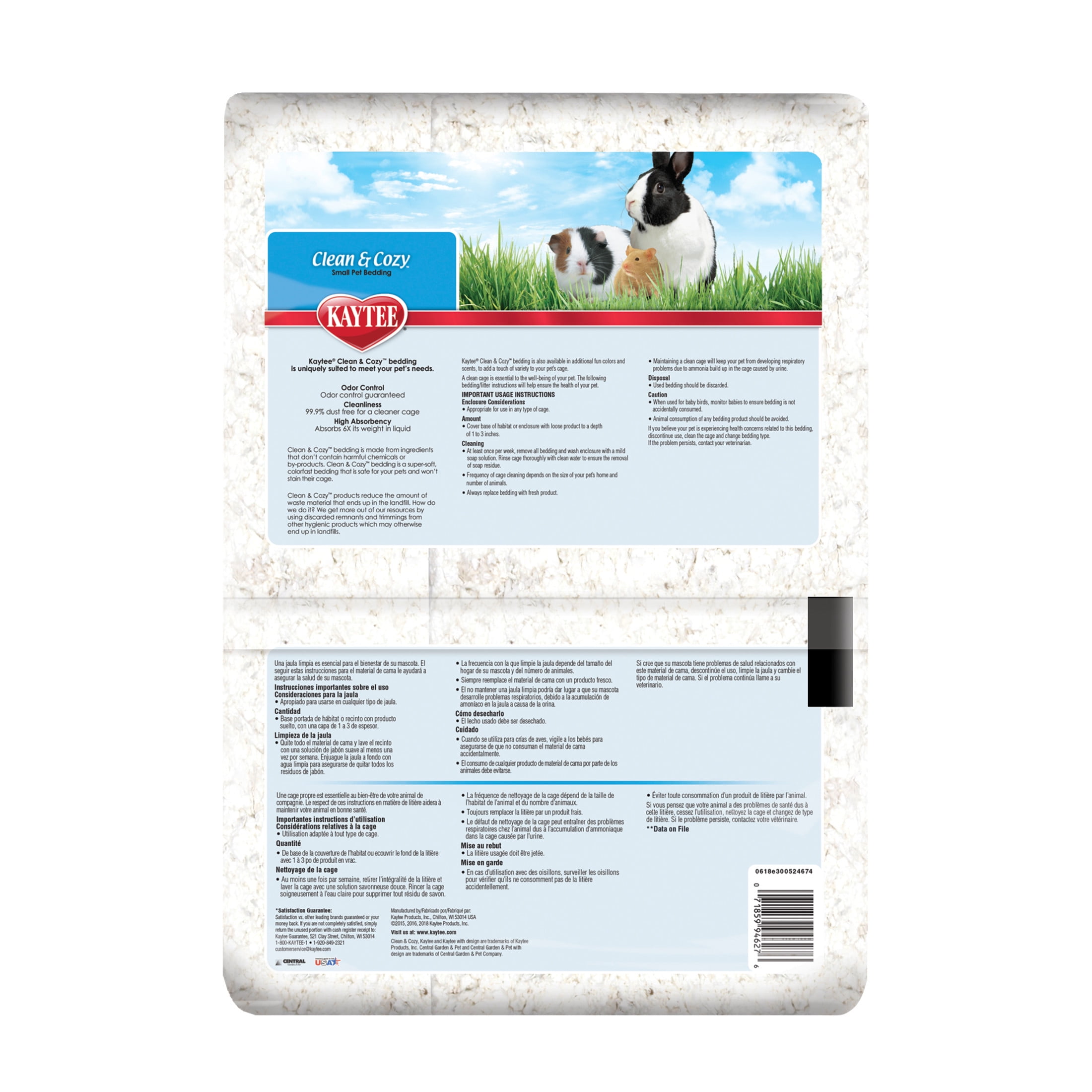 Kaytee Clean Cozy White Small Animal Pet Bedding 49.2 Liters Walmart