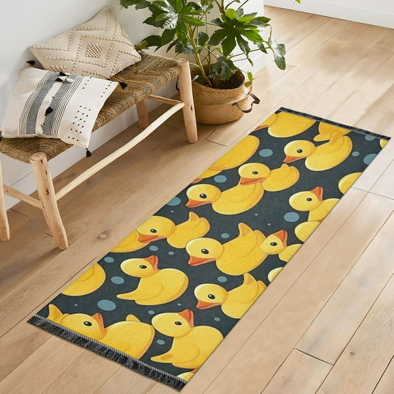 Ducks Toy Runner Rug Machine Washable Area Rugs Carpet Non Slip Entryway Mat for Bedroom Entryway Front Door
