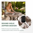 thumbnail image 4 of Round Outdoor Tablecloth with Umbrella Hole and Zipper, Vintage Farmhouse Tablecloth with Elastic Waterproof, Retro Home Text Country Star Wooden Patio Table Covers for 55" - 60" Picnic Pool Tables, 4 of 9