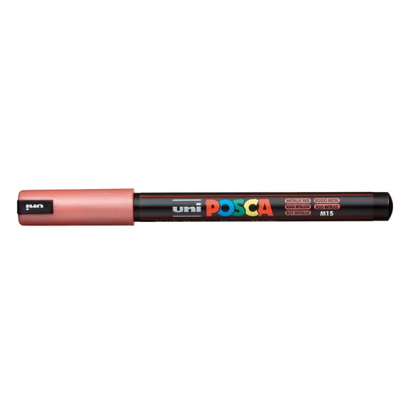 POSCA Paint Pen, PC-1MR Ultra-Fine Tip, Metallic Red