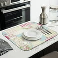 thumbnail image 3 of Pioneer Flower Floral Print Pattern Dish Drying Mat for Kitchen 1 Pack, Ultra Absorbent Microfiber Dishes Drainer Mats,16"x18", 3 of 6