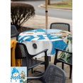 thumbnail image 4 of Outdoor Tablecloth with Umbrella Hole and Zipper, Blue Christmas Square Table Cloth 60x60 Inch Waterproof Tablecloth, Winter Snowman Xmas Pine Tree Snowy Picnic Table Cover for Patio Camping, 4 of 7