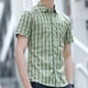 thumbnail image 4 of Camisa y blusa de hombre de negocios a cuadros con bolsillo, manga corta, elegante, de lujo, de alta calidad, original, nueva en ropa, 4 of 5