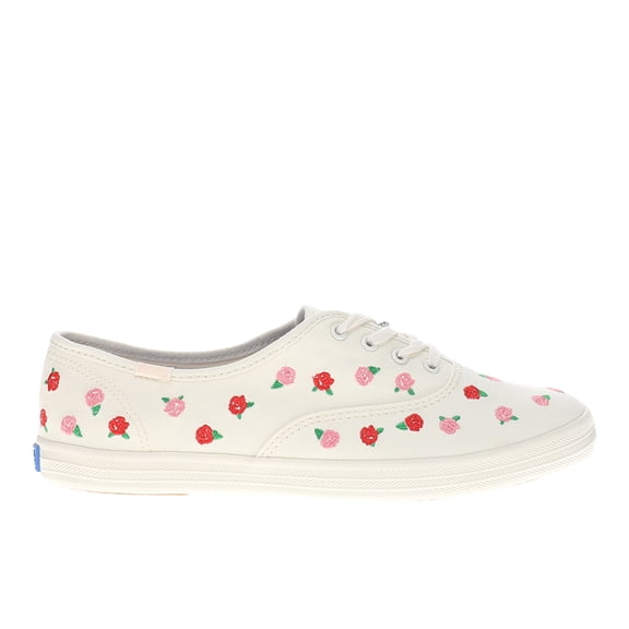 Keds Womens Champion Canvas Rose Embroidered Lace Up Athletic Sneakers Cas