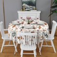 thumbnail image 2 of Fall Mushrooms Leaves Pattern Round Tablecloth 60" X 60",Wrinkle Wipeable Table Cloth for Kitchen Dining Room Picnic Patio Party, 2 of 6