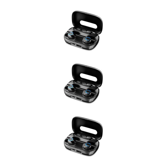 Tholdsy Auriculares Reducción de ruido compatible con Bluetooth Auriculares intrauditivos Pantalla digital Auriculares de trabajo de bolsillo con caja Negro 3piezas