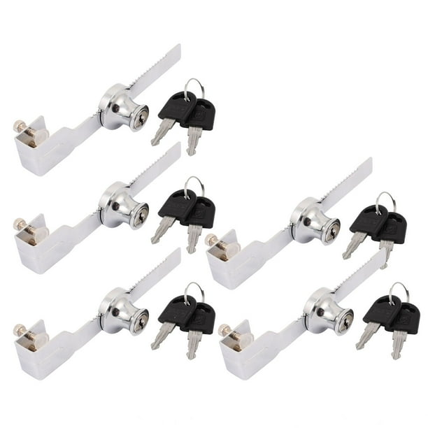 5pcs Drawer Display Case Locking Showcase Serrated Type Sliding Glass