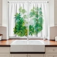 thumbnail image 2 of Ambesonne Green Kitchen Curtains, Watercolor Forest Image, 55"x39", Forest Green Pale Green, 2 of 3