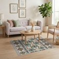 thumbnail image 3 of ODIKA 4'x6' Gray Blue Geometric Sky Design Washable Area Rug Intricate Apricot Mist Motif with Borders for Bedroom, Reading Nook, Pet Friendly & Non-Shedding, 3 of 7