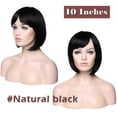 thumbnail image 3 of SEGO Short Bob Human Hair Wigs with Bangs Brazlian Straight Hair Machine Made Bob Wig for Women Natural color, 3 of 6