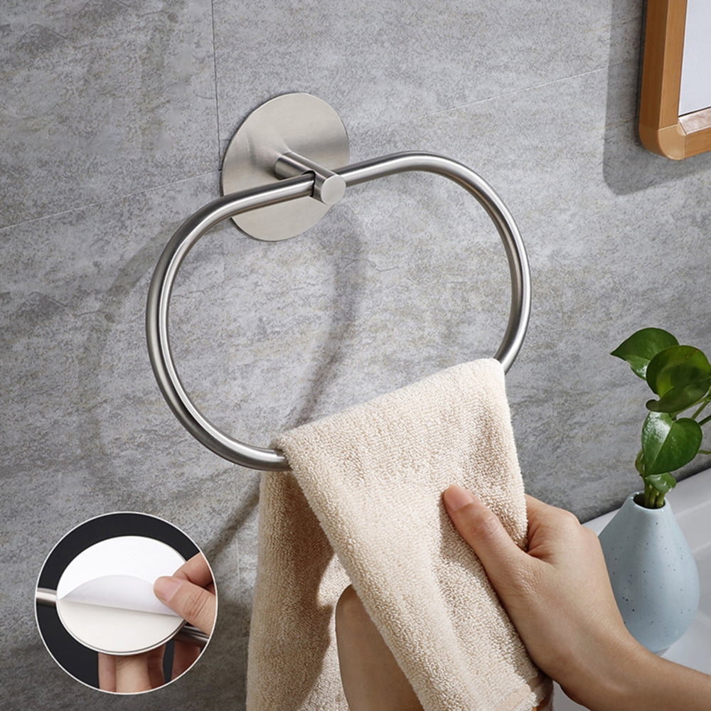 Bathroom Towel Ring Stainless Steel Self Adhesive Towels Holder Wall Mounted Hand Towel Rails