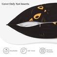 thumbnail image 5 of DouZhe Velvet Decorative Throw Pillow Covers Set of 2, Soft Square Cushion Cover with Invisible Zipper Yellow Eyes Black Cats Printing, 16"x16", 5 of 7