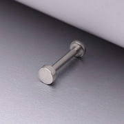 Implant Grade Titanium Circle Plate Top Internally Threaded Flat Back Stud Labret