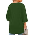 thumbnail image 7 of yievot Womens Plus Size Tops 3/4 Sleeve Blouses Summer Cutout Crew Neck Shirts Smocked Spring Outfits, 7 of 7