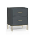 thumbnail image 3 of Alpine Furniture Madelyn Two Drawer Nightstand, Slate Gray, 3 of 3