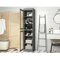 thumbnail image 2 of 100% Solid Wood 16.5" Bathroom Cabinet with Frosted Glass Doors and Adjustable Shelves, 2 of 6