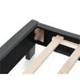 thumbnail image 2 of Pemberly Row Twin Burlap Fabric Upholstered Bed Frame with Slats in Charcoal, 2 of 9