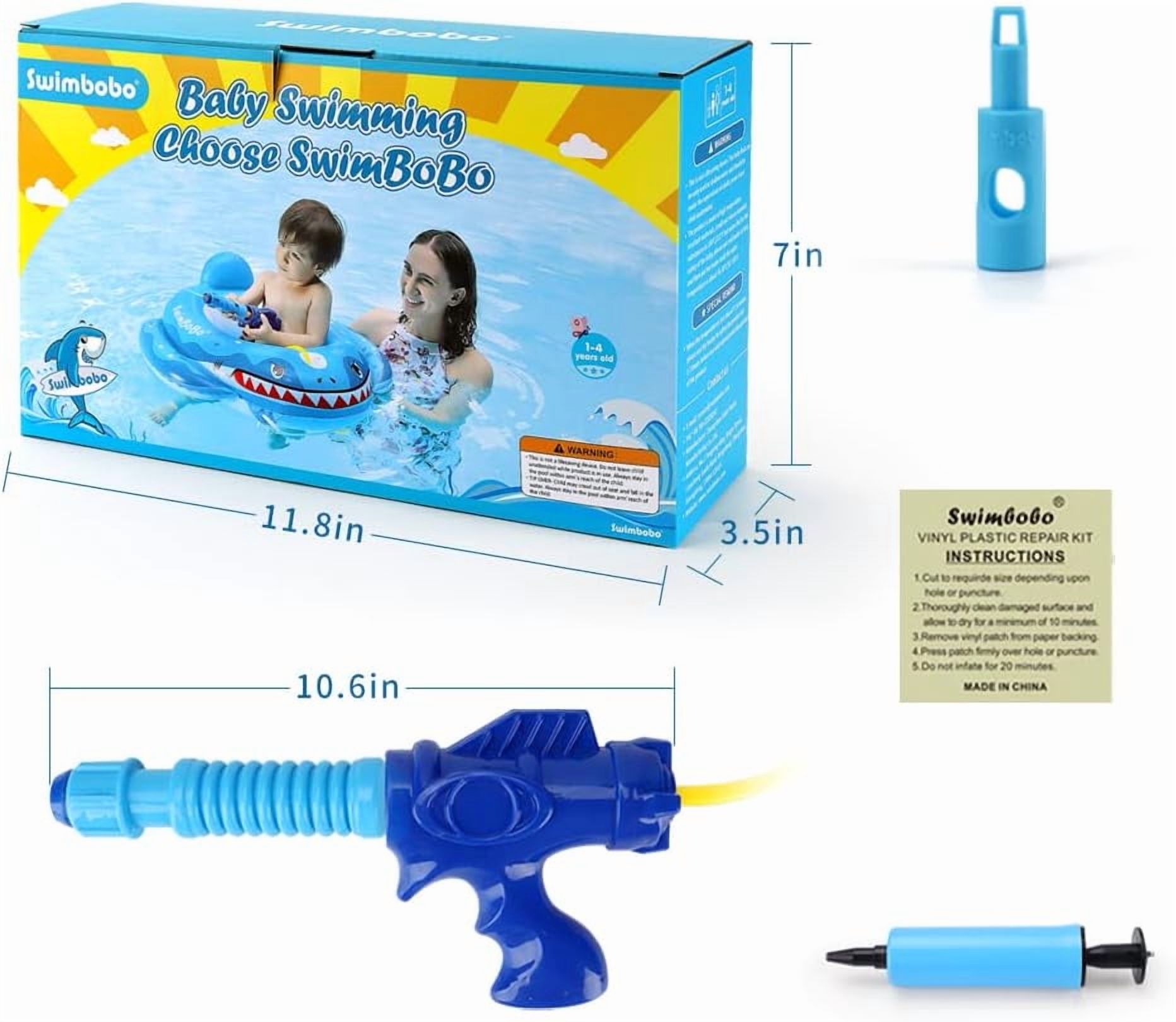 JoyStone Summer Inflatable Shark Pool Float for Kids with Built-in Squirt Blaster, Toddler Pool Float Kids Inflatable Swim Seat Boat Ship Pool Toys for Toddlers and Children