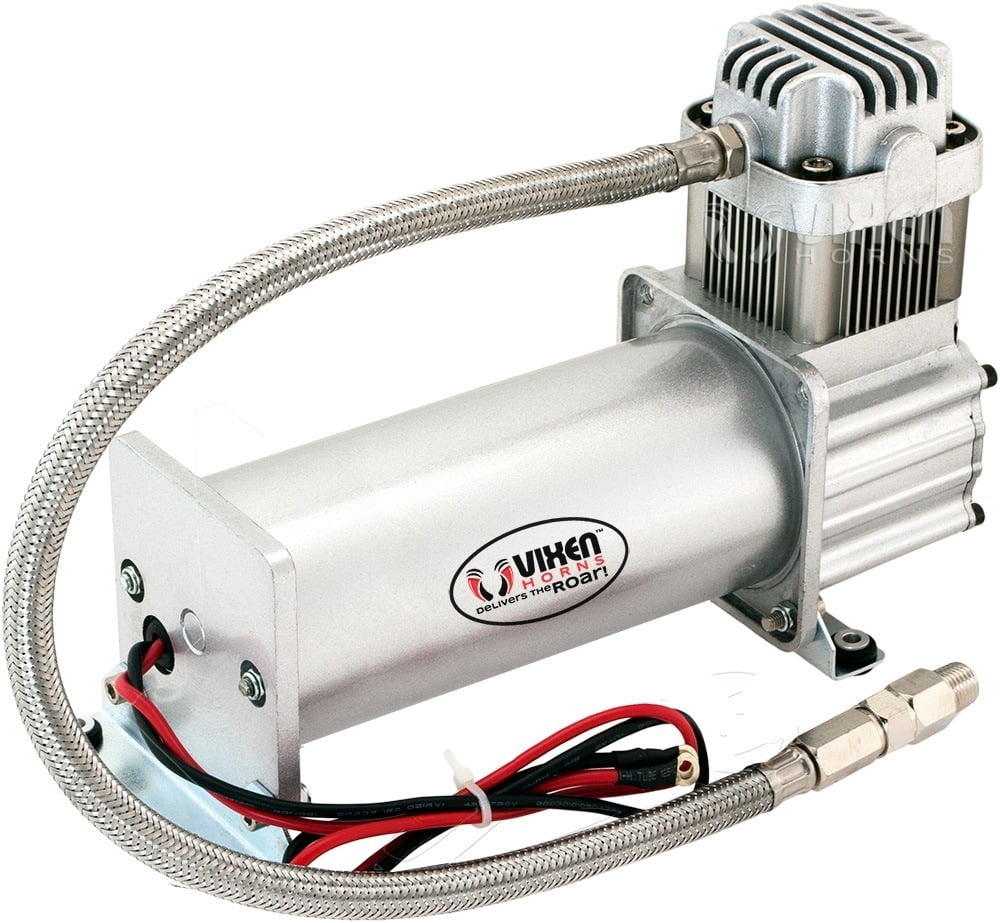 Vixen Horns Train Horn Kit for Trucks/Car/Semi. Complete Onboard System- 200psi Air Compressor, 5 Gallon Tank, 2 Trumpets. Super Loud dB. Fits Vehicles like Pickup/Jeep/RV/SUV 12v VXO8350/12642