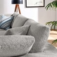 thumbnail image 2 of Commix Down Filled Overstuffed Boucle Fabric 3-Seater Sofa in Light Gray, 2 of 5