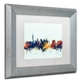 thumbnail image 3 of Trademark Fine Art "Las Vegas Nevada Skyline Blue" Canvas Art by Michael Tompsett, White Matte, Silver Frame, 3 of 4