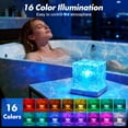 thumbnail image 2 of Recharable Shower Light No Wiring, 16 Color Chanable Ocean Wave Projector Light, Dimmable Waterproof Lamp with Remote, Rotating Flame Water Ripple for Shower, Bathroom, Bedroom Decor, 2 of 6