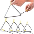 thumbnail image 1 of Ensemble de 5 Instruments de Musique Triangle 4 5 6 7 8 Pouces avec Striker pour Enfants, 1 of 4
