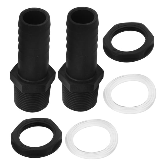 Soimiss Bulkhead Fittings Hose Pipe Fittings Plastic Black Garden Hose 2pcs