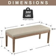 thumbnail image 2 of chairus Padded Entryway Bench PU Leather Upholstered Dining Table Benches Farmhouse Shoe Bench Seat for Hallway Bedroom End of Bed 45.5" Wooden Leg Benches for Kitchen Restaurant Window, Light Grey, 2 of 17