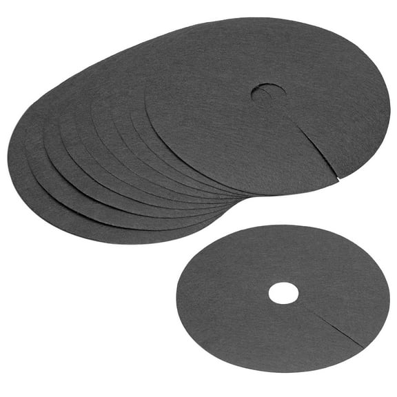 Uxcell 16.54" Tree Mulch Ring Nonwoven Tree Protector Mat Plant Cover Black 10 Pcs