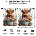 thumbnail image 2 of Blackout Kids Curtains,Highland Cow with Flowers Childrens Insulated Curtains Set Of 2,Bedroom Essentials,Toddler Room Decor 52x63in(132x160cm), 2 of 4