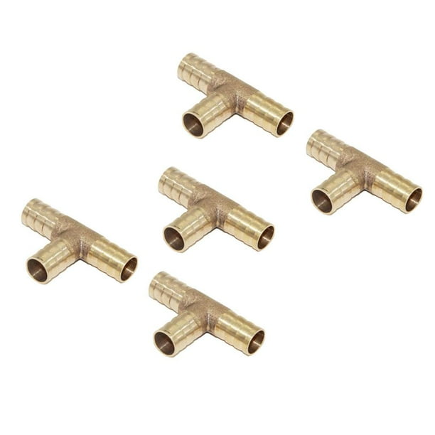 5 piezas de latón con púas para vacío, unión en T, unión de manguera, conector de tubo 12 mm