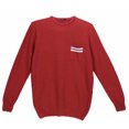 thumbnail image 1 of 04651 Pull Col Rond à Rayures Rouges et Blanches sur Poche pour Hommes - L, 1 of 2