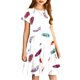 thumbnail image 4 of Odeerbi Niñas Verano A-Línea Vestido Pluma Impresión Swing Vestido Niños Manga Corta Vestido Elástico, 4 of 6