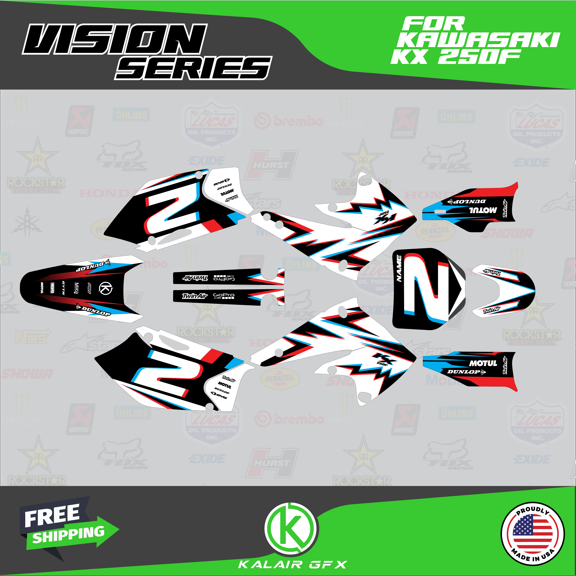 Kalair GFX Graphics Kit for Kawasaki KX250F (2004-2005) Vision Series