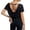 Black, variant on Women's Twist Back Short Sleeve Yoga Tops Criss Cross Strappy Back Flowy Workout Athletic Tee Solid Color Cozy Streetwear