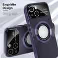 thumbnail image 3 of Compatible with iPhone 15 Case 2023 【Support for Magsafe】 Magnetic Logo View Magnetic Plating Luxury Case Wide Lens Camera Protection Shockproof Corner Back Cover -Purple, 3 of 11
