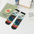 thumbnail image 7 of Fuzoiu Floral Ship On Ocean Print Adult Socks, Crew Moisture-wicking Socks, Unisex Cushion Crew Socks,Casual Sports Ankle Socks, 7 of 7