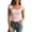 Red, variant on Cropped T Shirts for Women Summer Short Sleeve Lace Square Neck Bow Front Ribbed Slim Fitted Crop Top Y2k Going out Tops