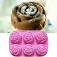 thumbnail image 5 of HomeLife Cake Mold Flexible Non-stick Rose Flower Shape Silicone Mold 6 Grids Chocolates Jelly Mold for Home Kitchen, 5 of 13