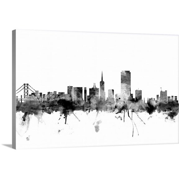 Great BIG Canvas | "San Francisco City Skyline" Canvas Wall Art - 36x24