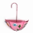 thumbnail image 2 of Tarmeek Pink Wrought Iron Wall Mounted Umbrella Shaped Planter Container for Indoor Outdoor Home Garden Decor, No Drill Installation Required, 2 of 6
