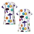 thumbnail image 4 of Smiley Mushroom Women'S Nightgown Sleepwear Short Sleeves Nightshirt Loose Comfy Pajama 3x-Large, 4 of 8