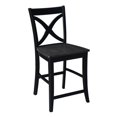 thumbnail image 2 of Home Square Cosmo 24" Cross Back Counter Stool in Coal - Set of 3, 2 of 11